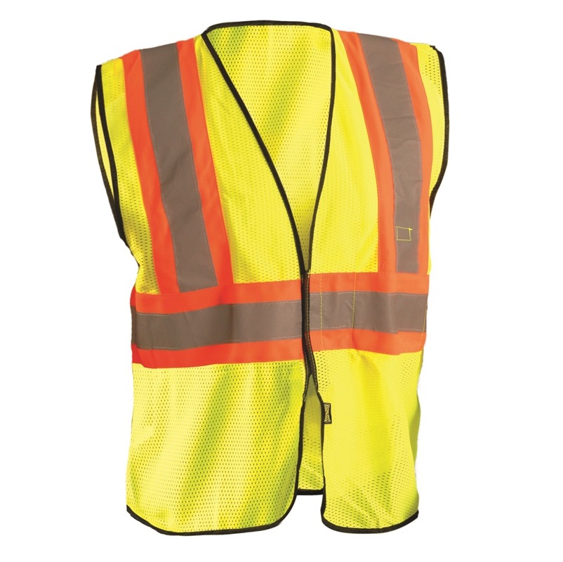 High Visibility Safety Mesh Two-Tone Vest w/Pocket in Yellow
